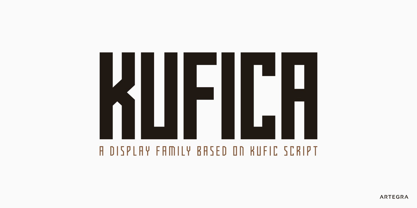 Пример шрифта Kufica Bold Italic