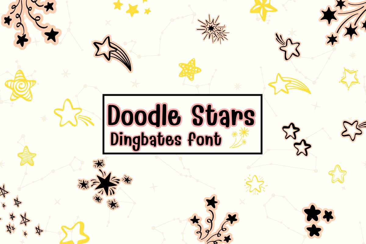 Пример шрифта Doodle Stars