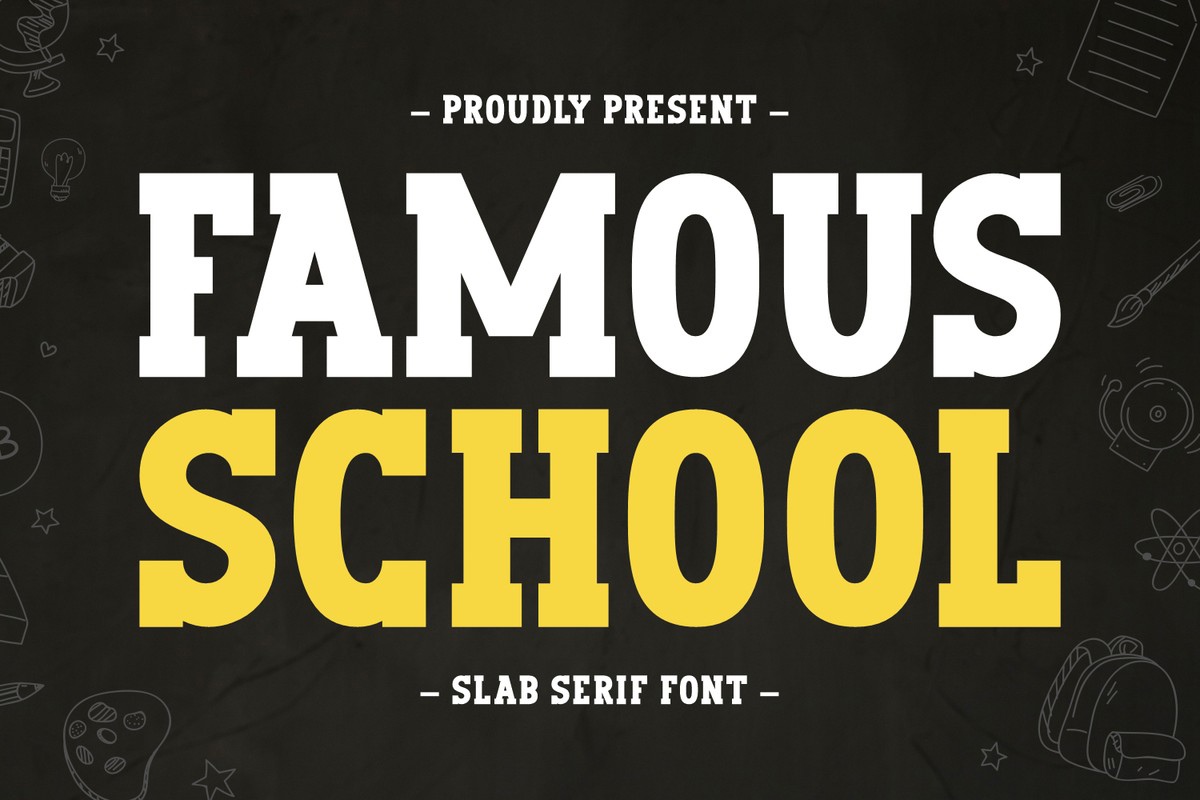 Пример шрифта Famous School