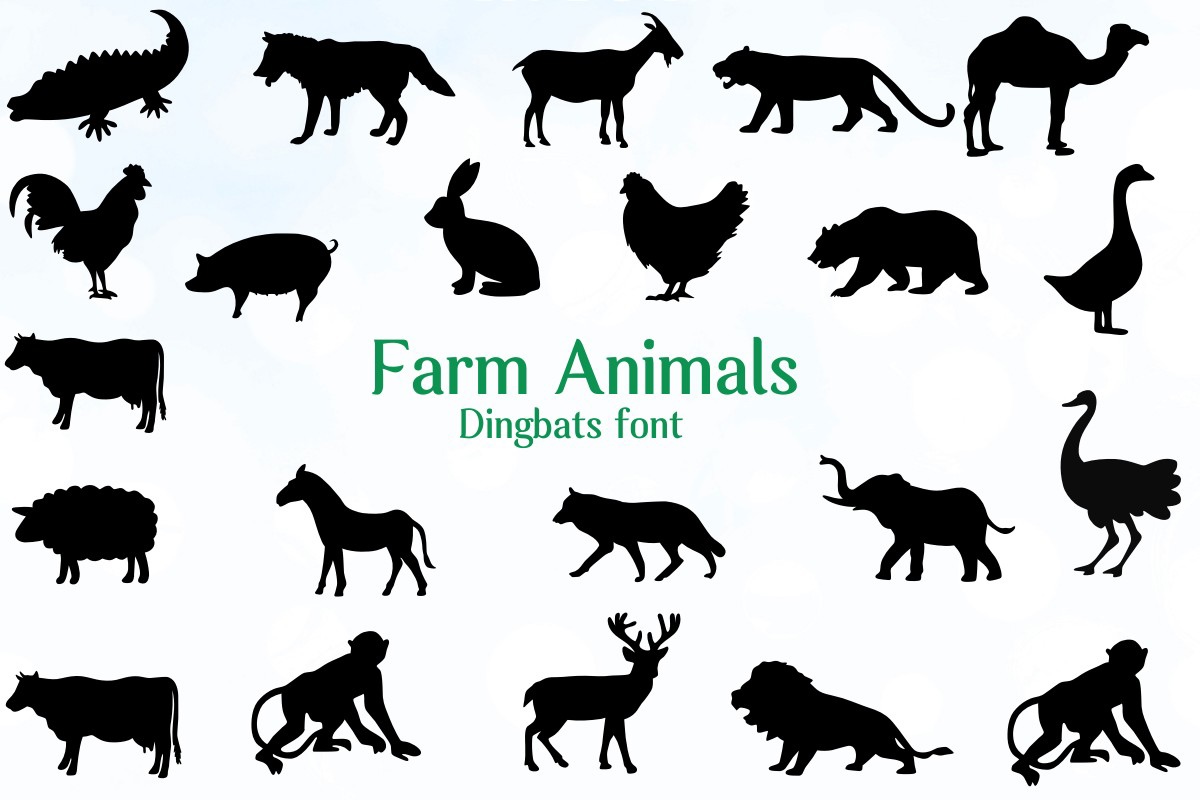 Пример шрифта Farm Animals Regular