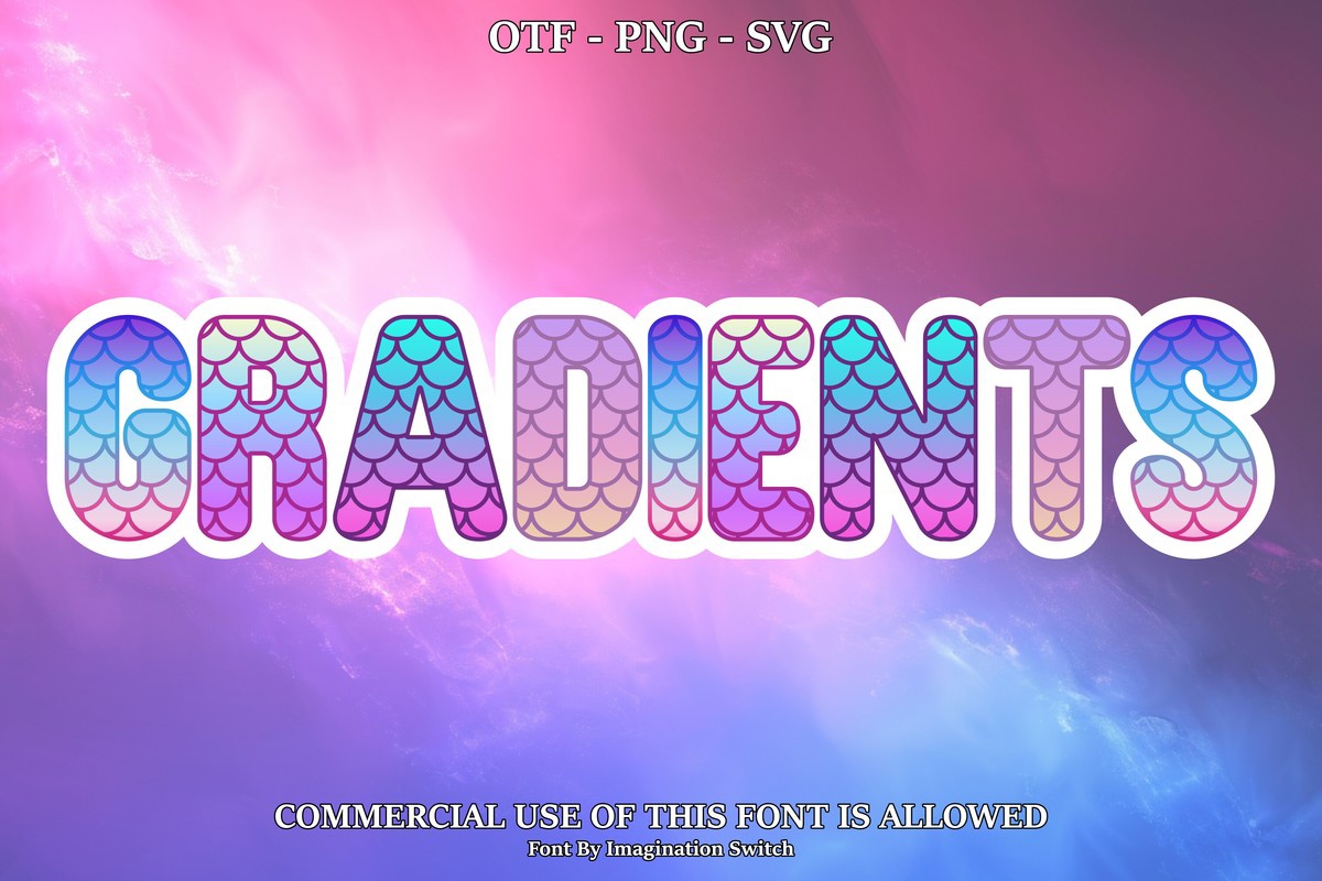 Пример шрифта Gradients Regular