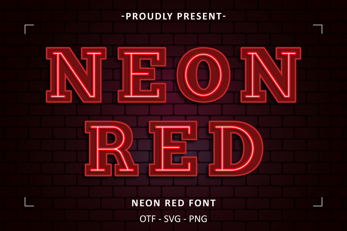 Пример шрифта Neon Red