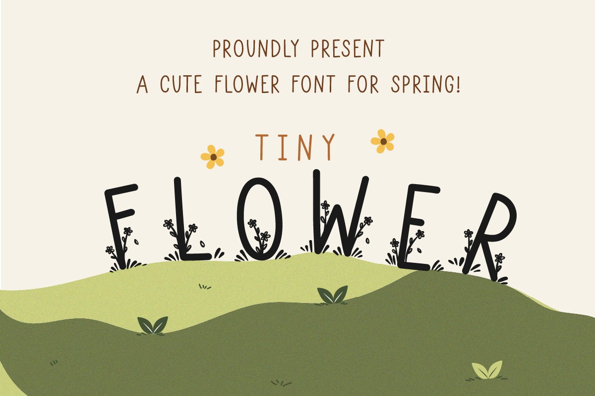 Пример шрифта Tiny Flowers