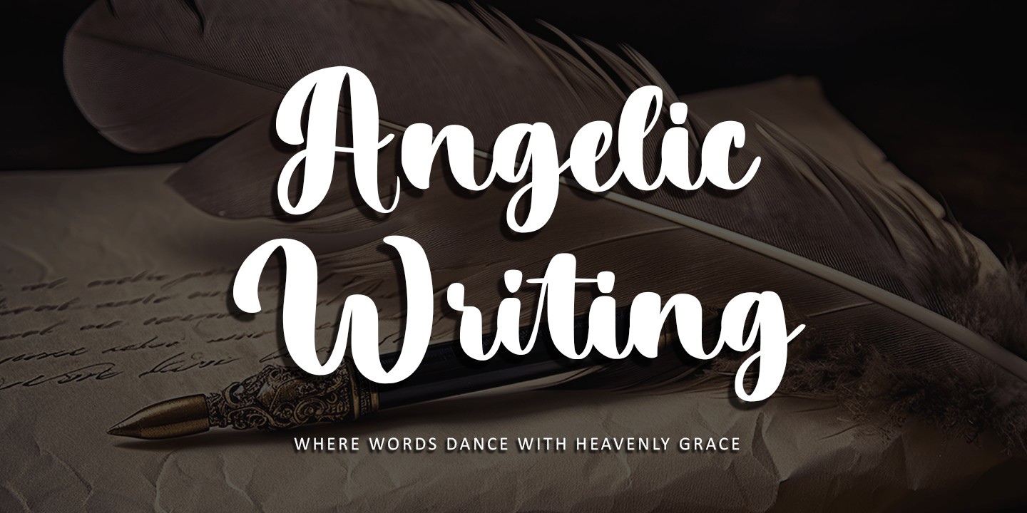 Пример шрифта Angelic Writing