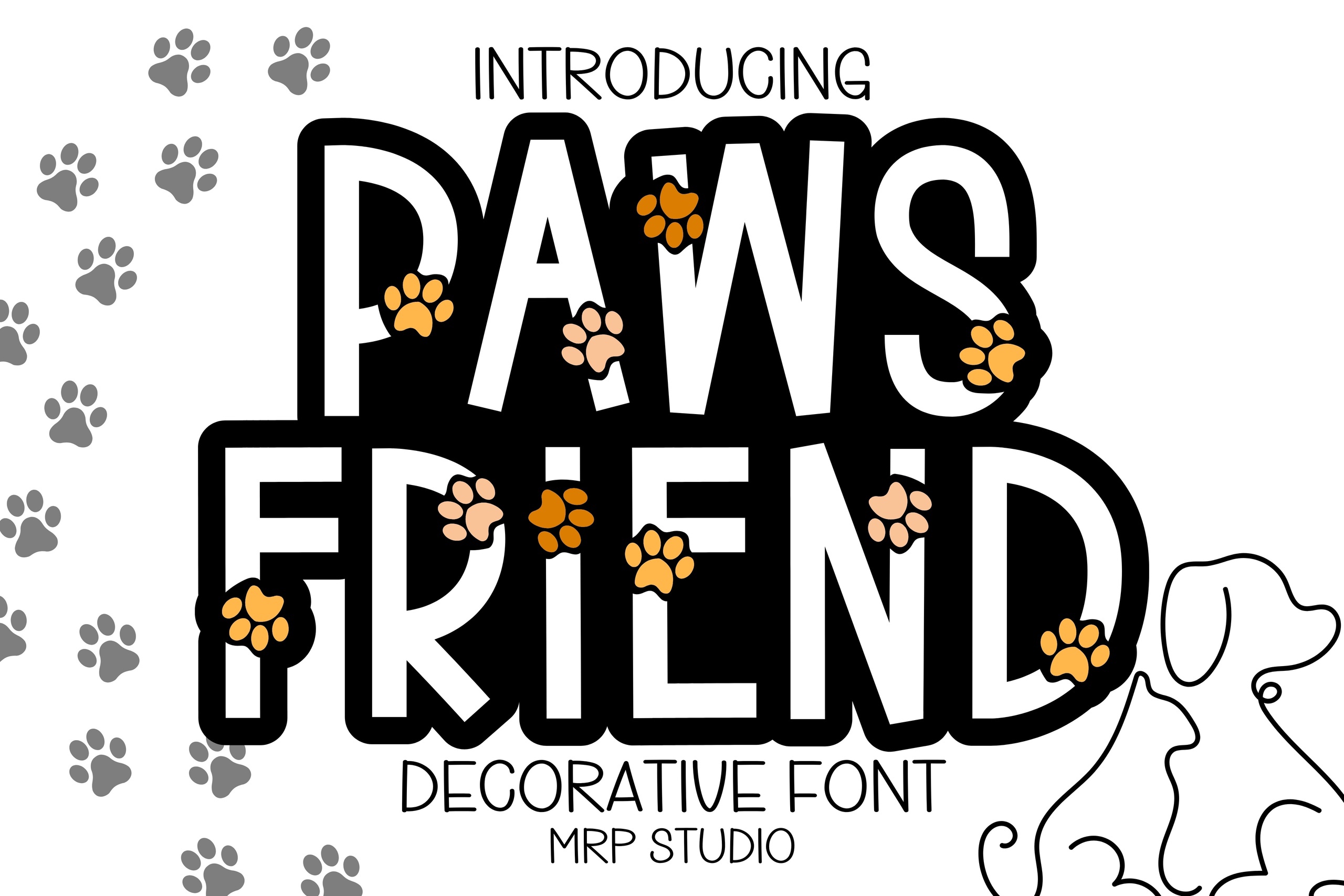 Пример шрифта Paws Friend