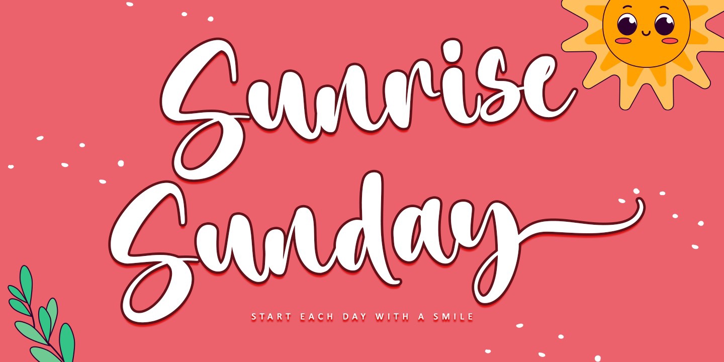 Пример шрифта Sunrise Sunday Regular