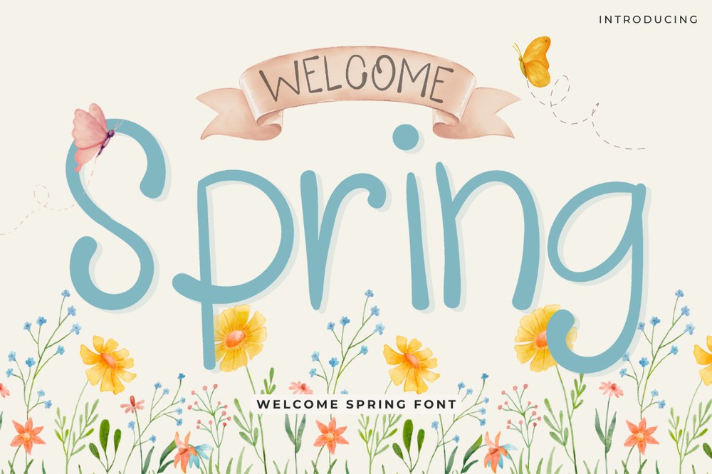 Пример шрифта Welcome Spring Regular