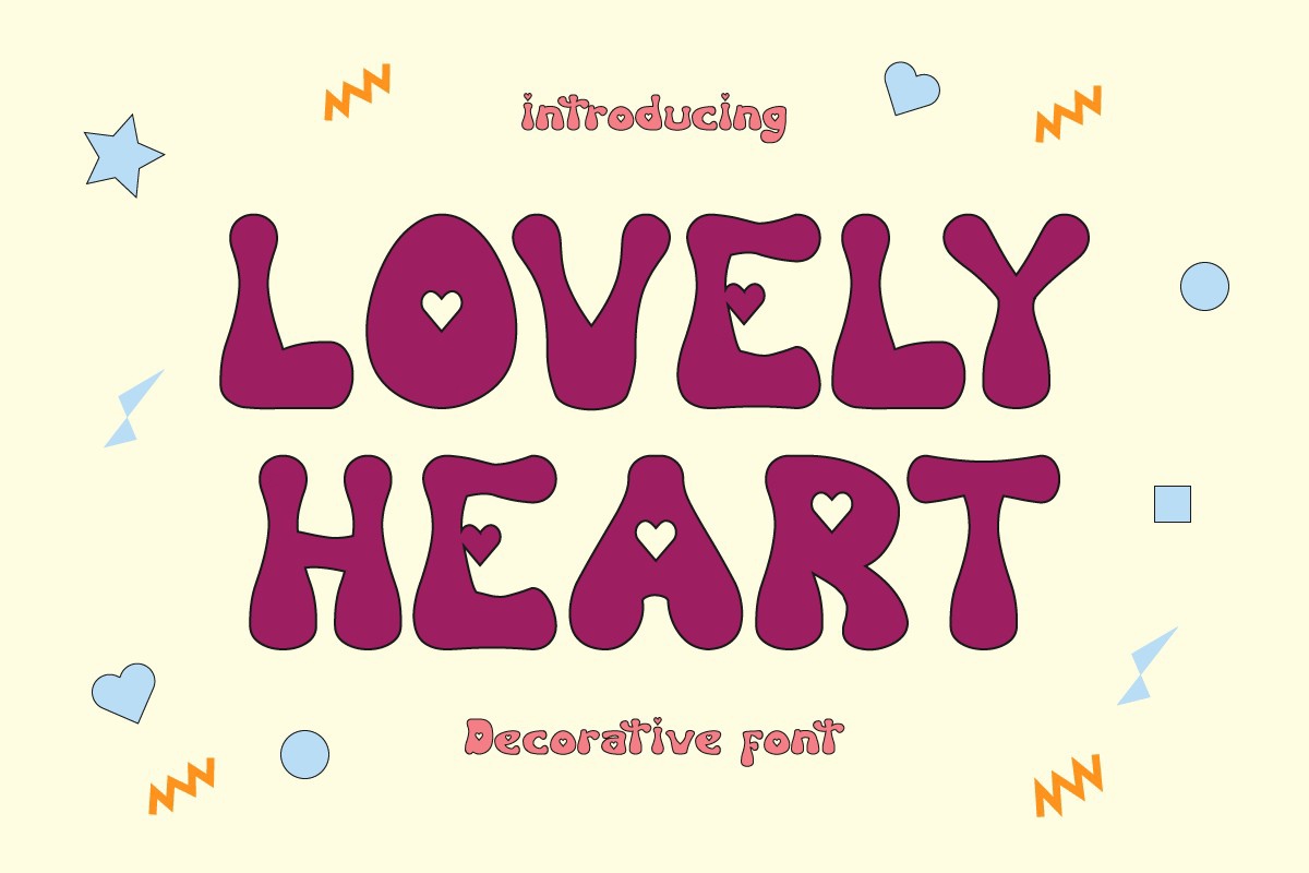 Пример шрифта Lovely Heart