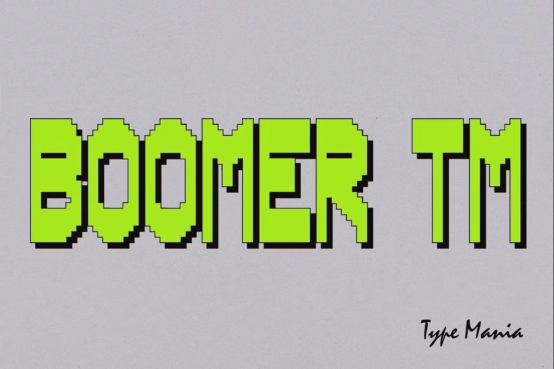 Пример шрифта Boomer TM Regular