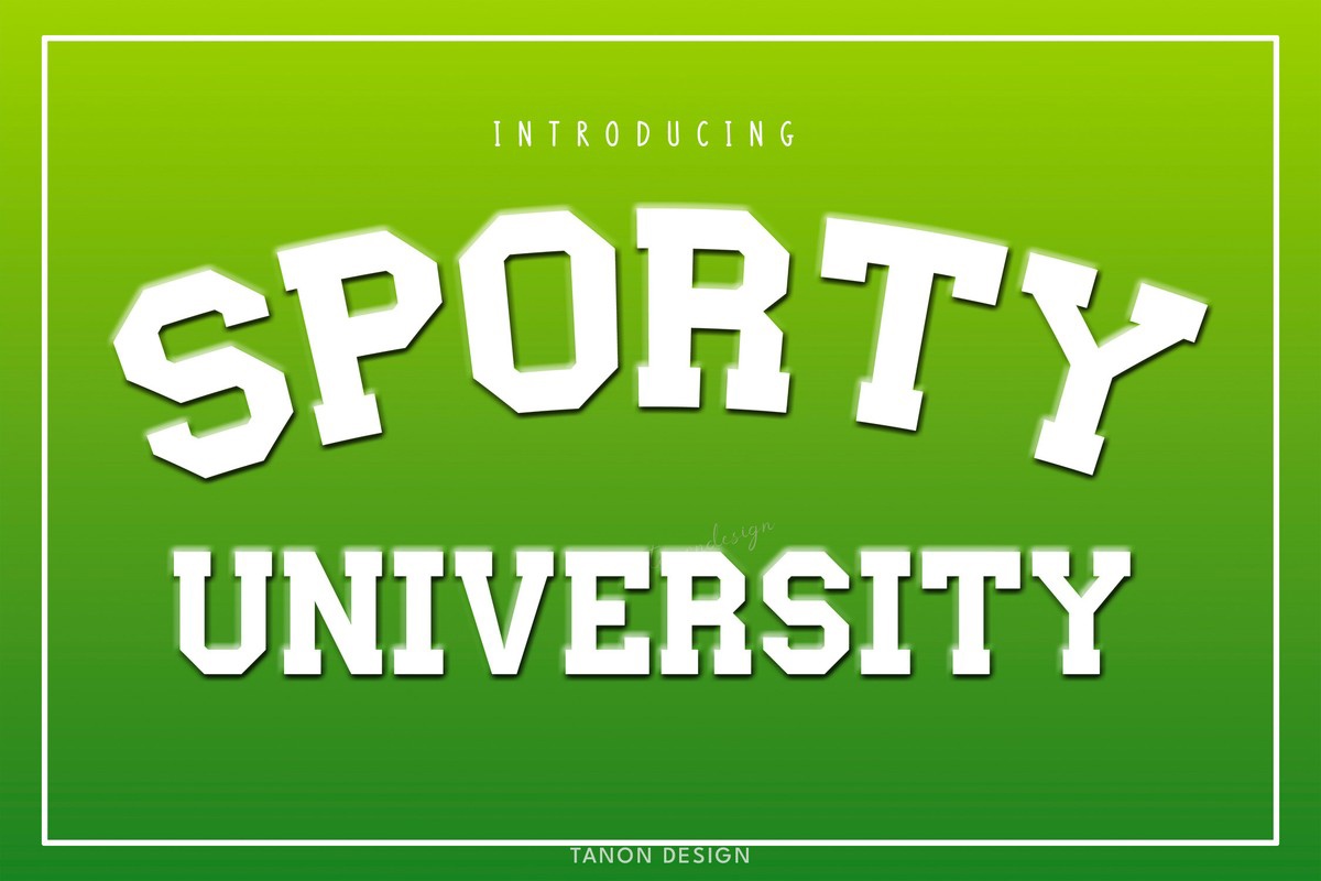 Пример шрифта Sporty University