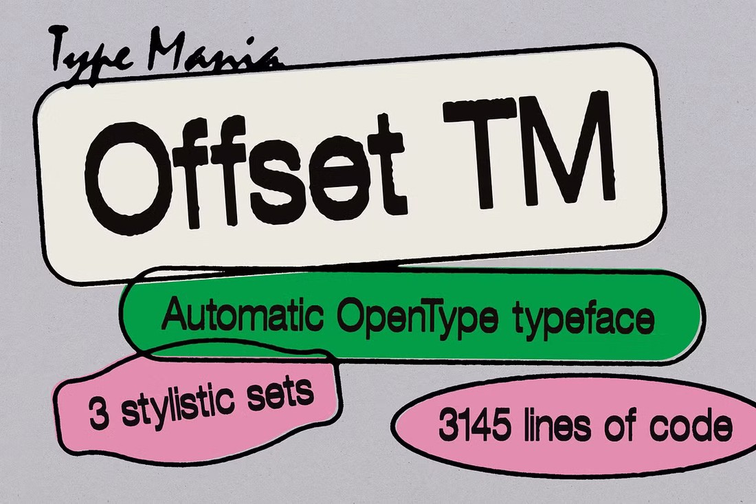 Пример шрифта Offset TM