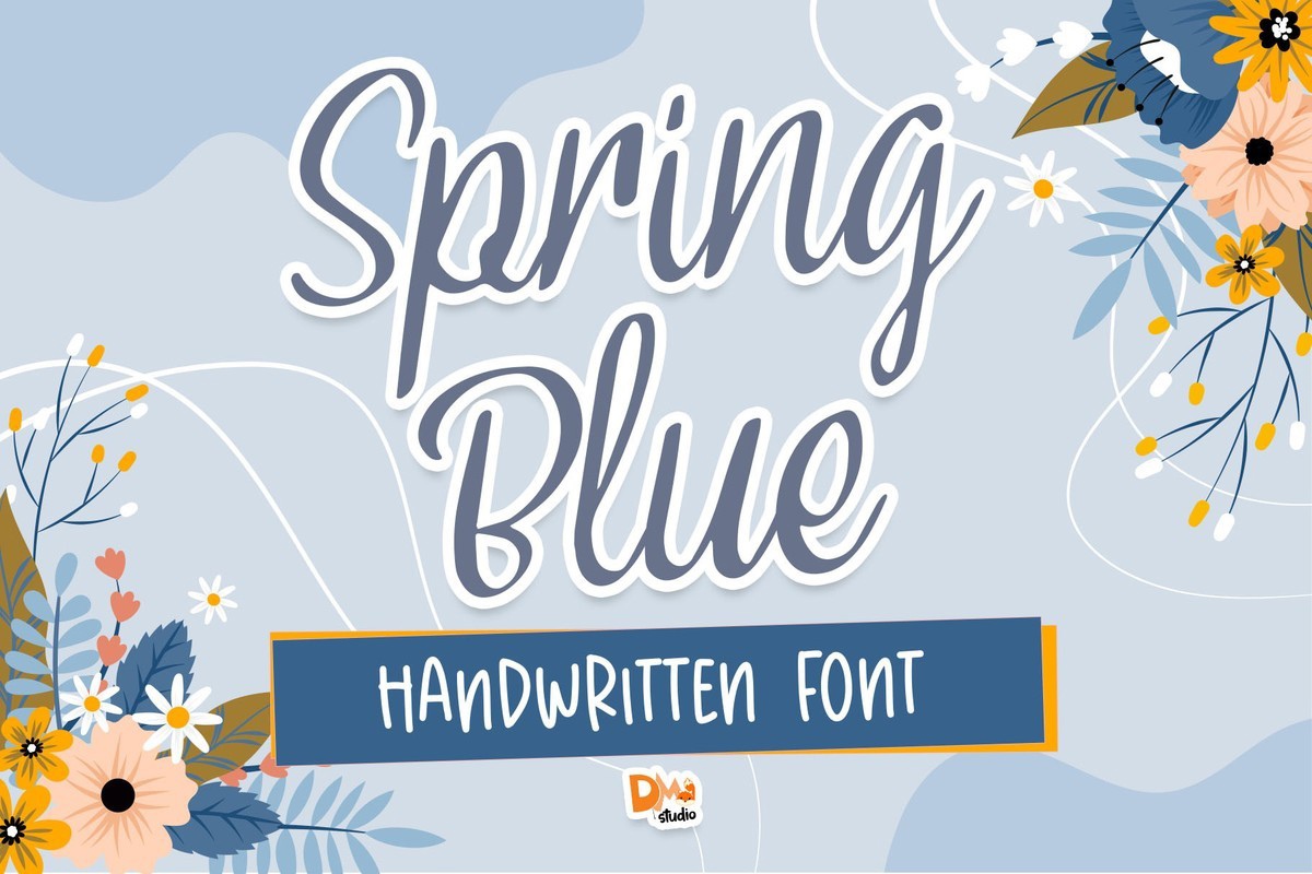 Пример шрифта Spring Blue