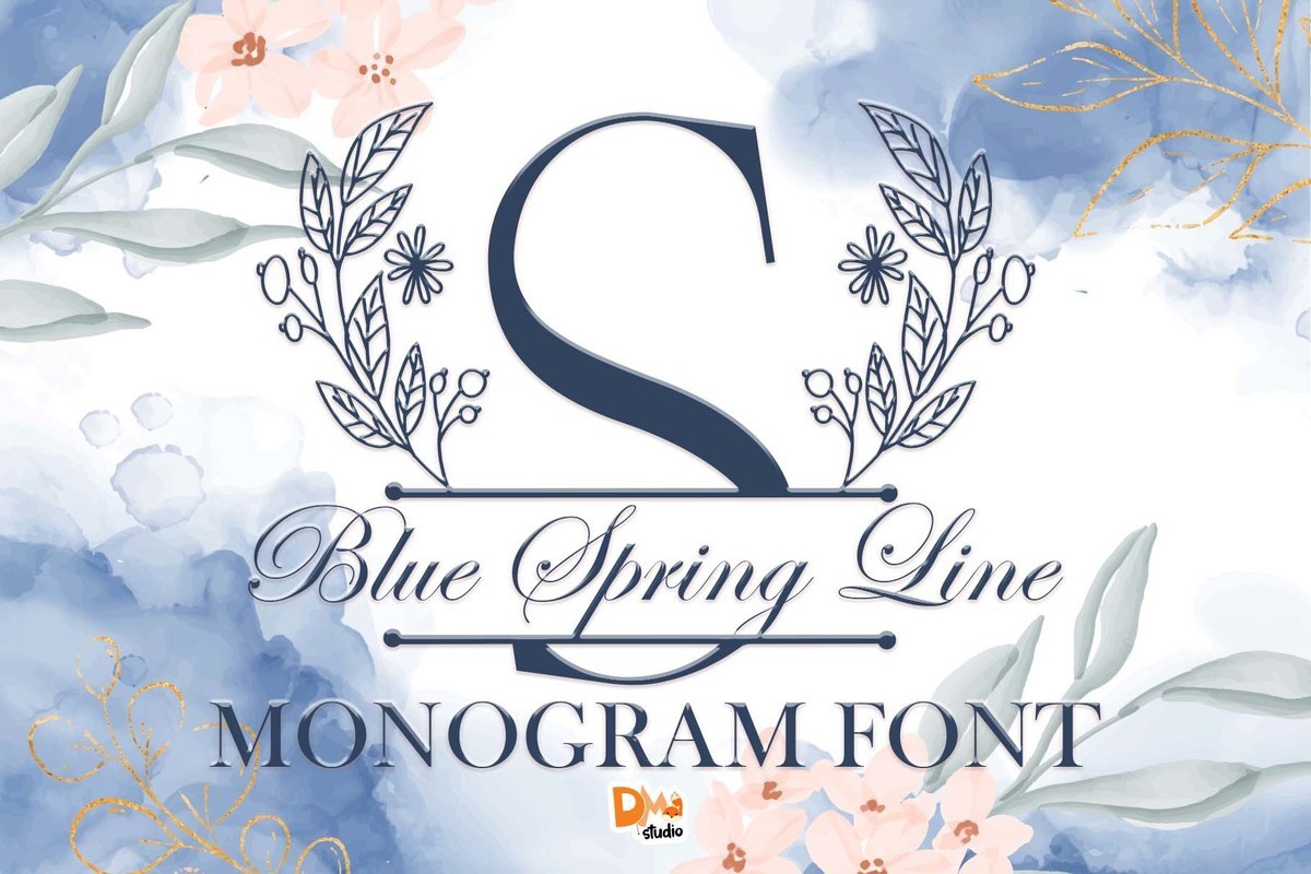 Пример шрифта Blue Spring Line Monogram