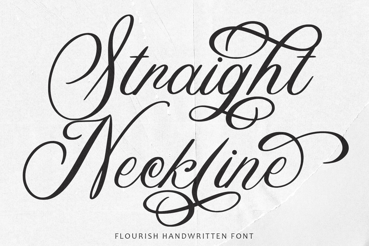 Пример шрифта Straight Neckline Regular