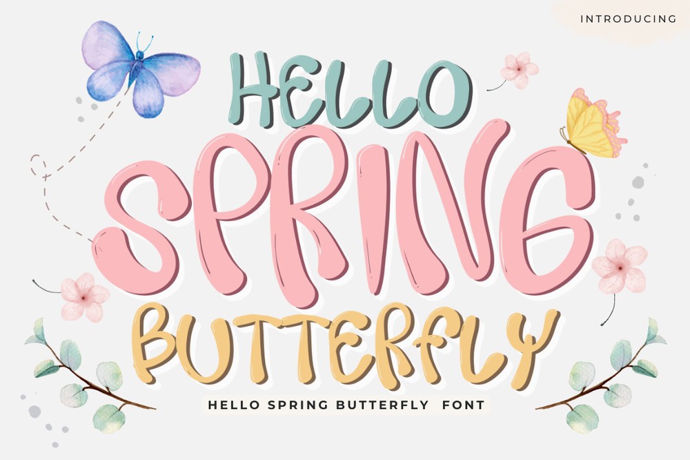 Пример шрифта Hello Spring Butterfly