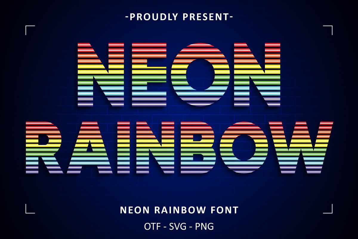 Пример шрифта Neon Rainbow Regular