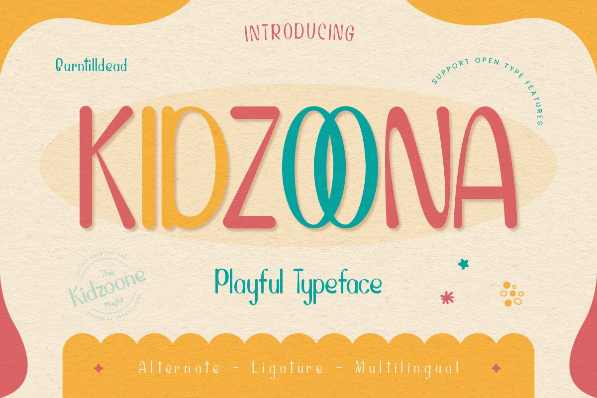 Пример шрифта Kidzoona