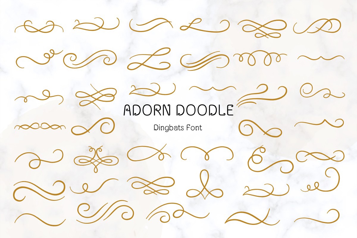 Пример шрифта Adorn Doodle Regular