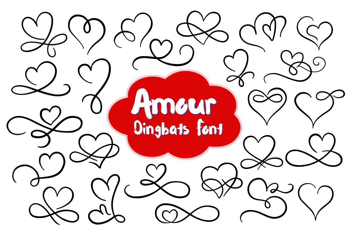 Пример шрифта Amour