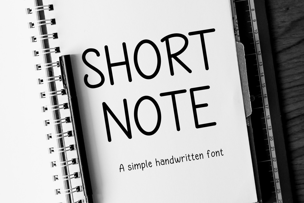 Пример шрифта Short Note Regular