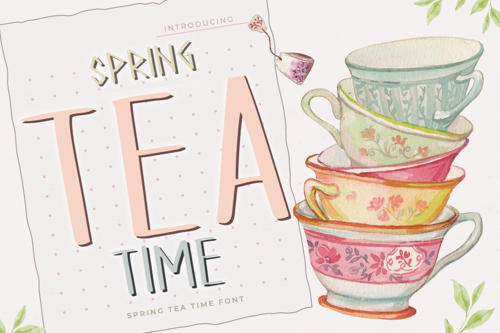 Пример шрифта Spring Tea Time Regular