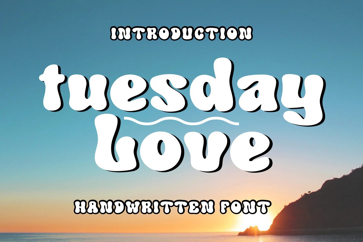 Пример шрифта Tuesday Love Regular