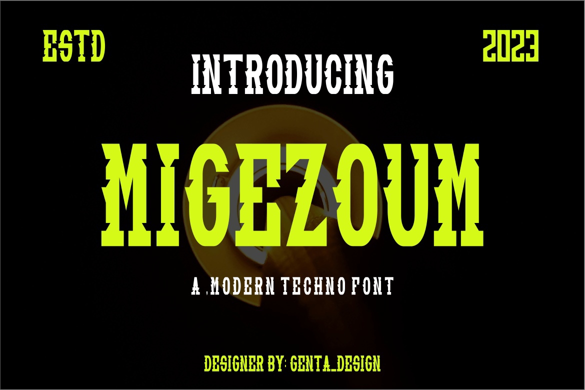 Пример шрифта Migezoum Regular