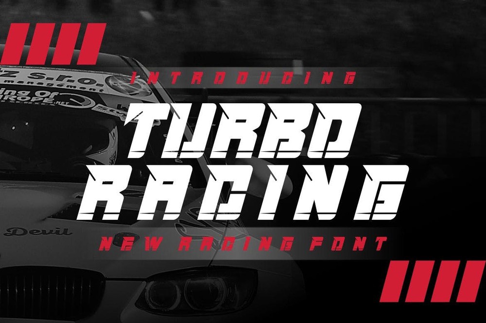 Пример шрифта Turbo Racing