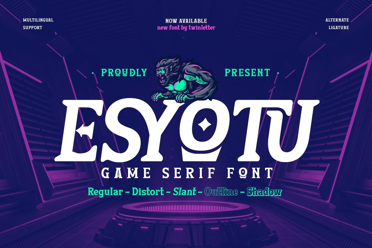 Пример шрифта Esyotu Regular