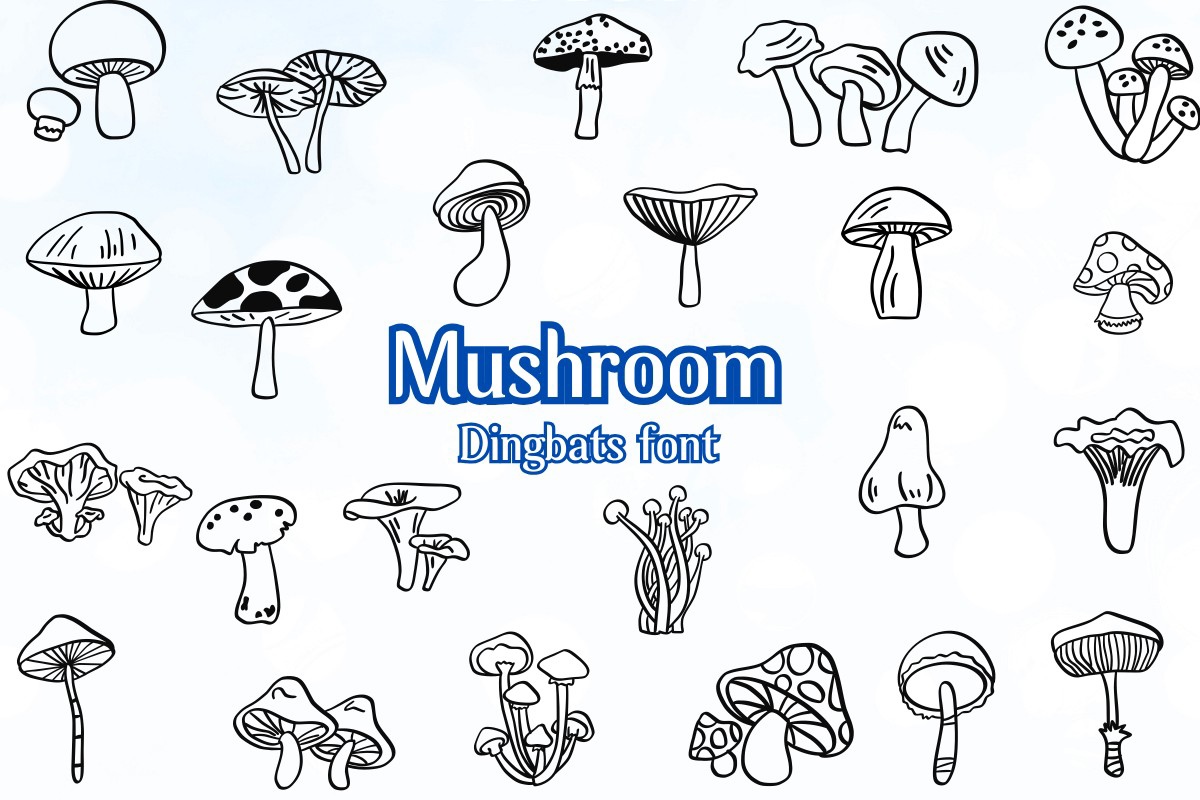 Пример шрифта Mushroom