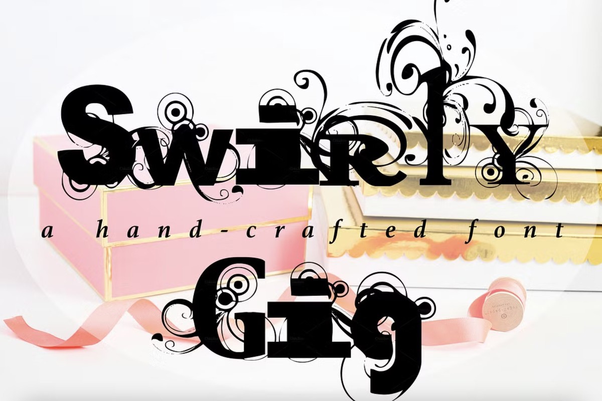 Пример шрифта Swirly Gig