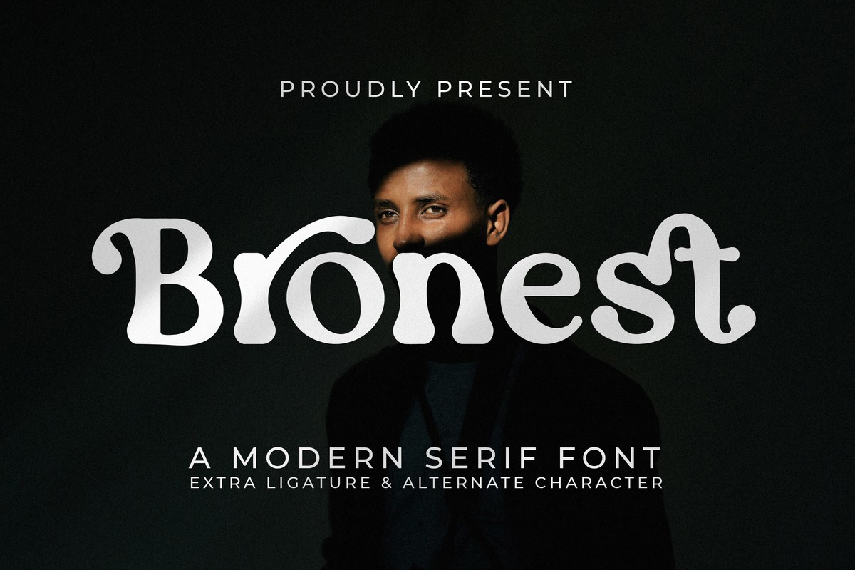 Пример шрифта Bronest