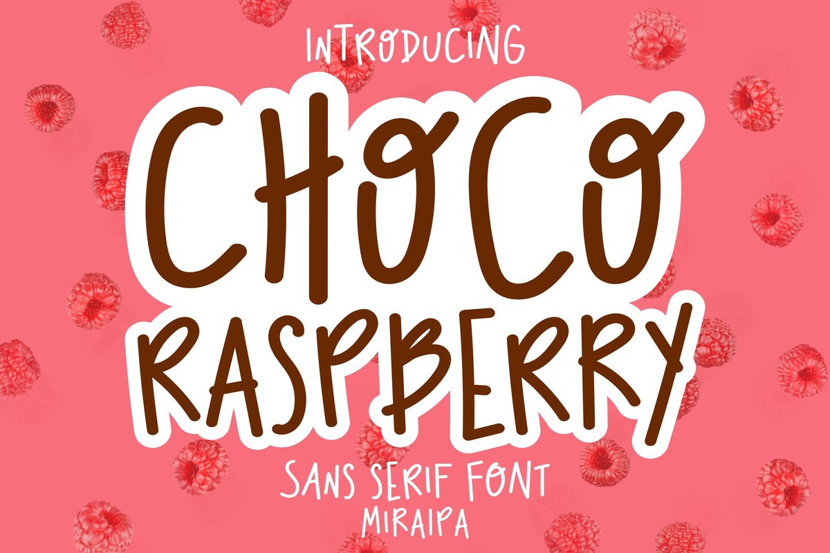 Пример шрифта Choco Raspberry Regular