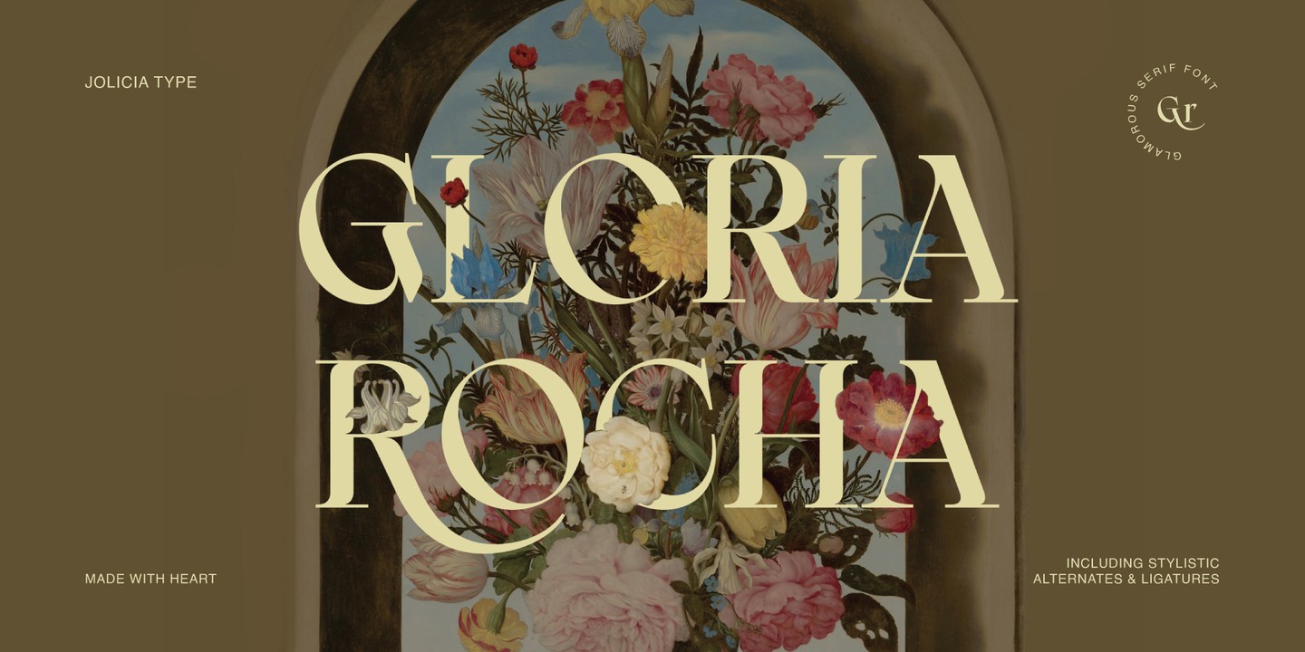 Пример шрифта Gloria Rocha