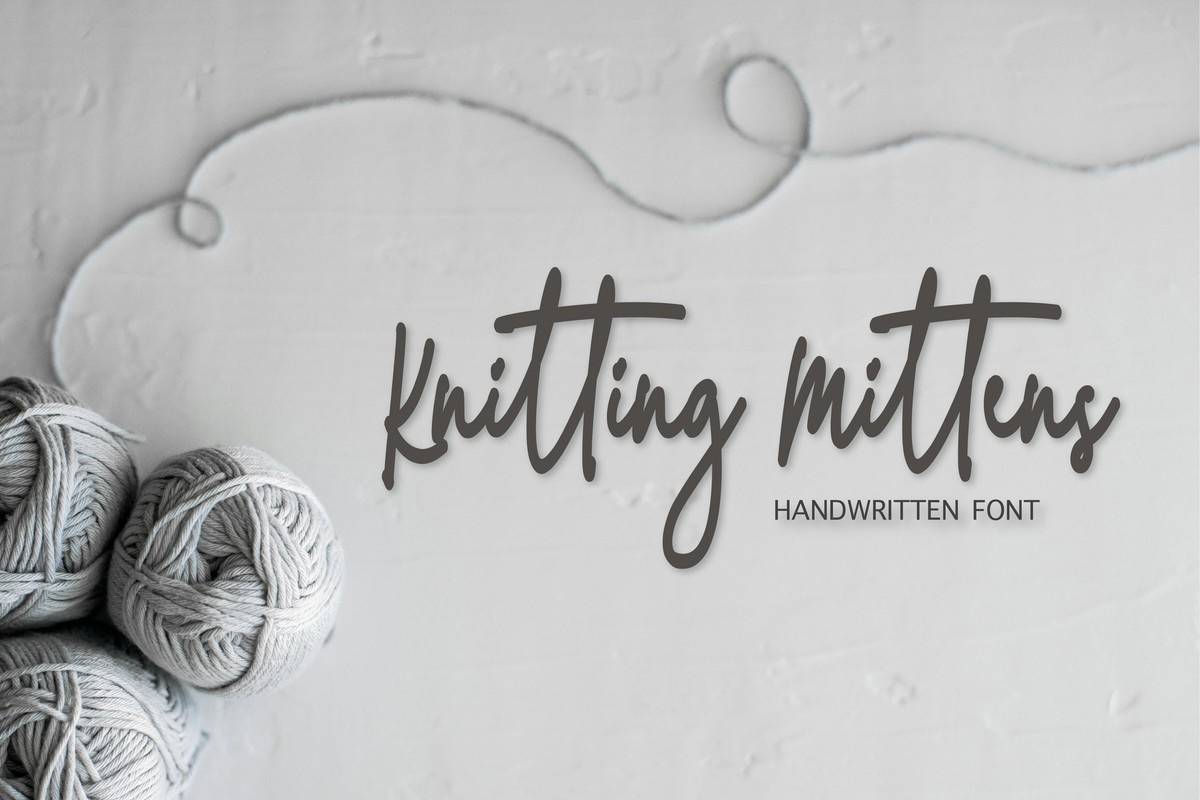 Пример шрифта Knitting Mittens Regular