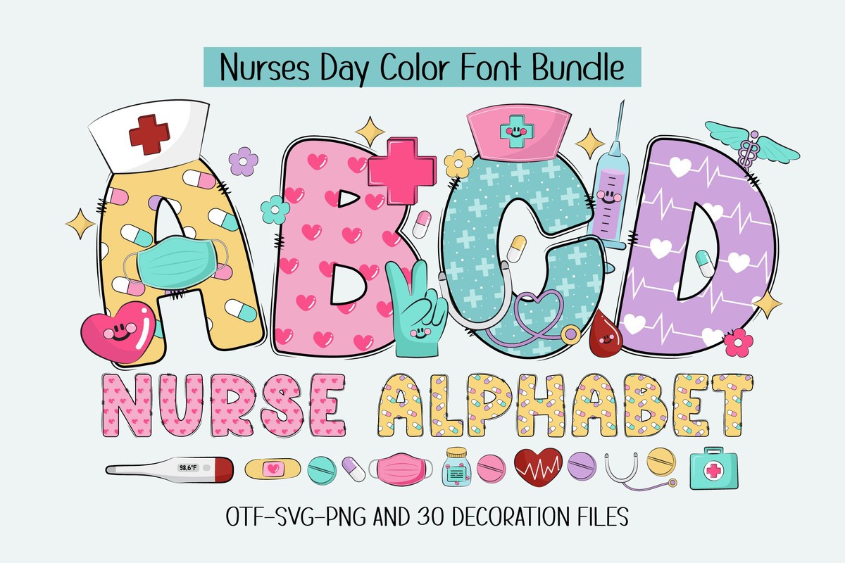 Пример шрифта Nurse Alphabet Cross