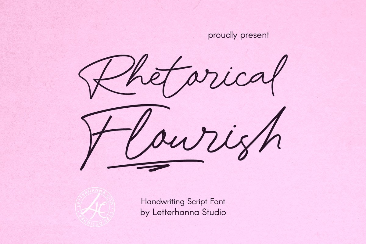 Пример шрифта Rhetorical Flourish Regular