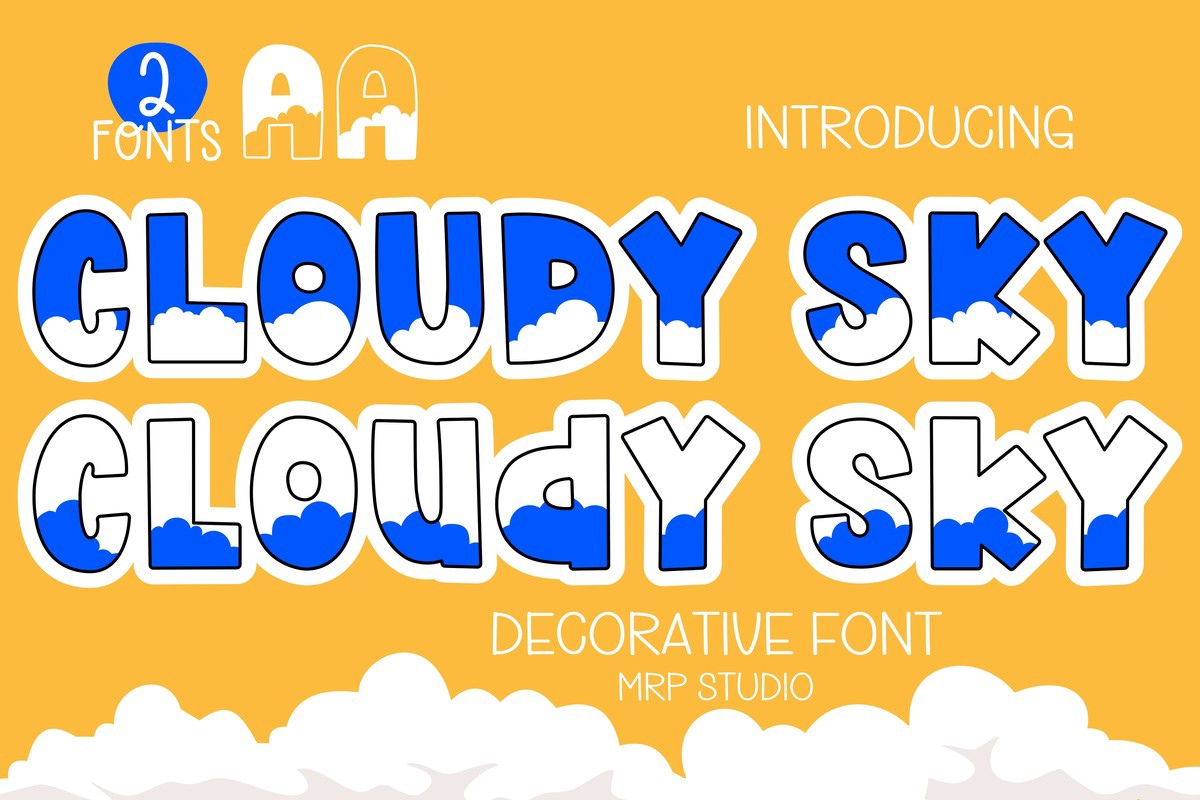 Пример шрифта Cloudy Sky Regular