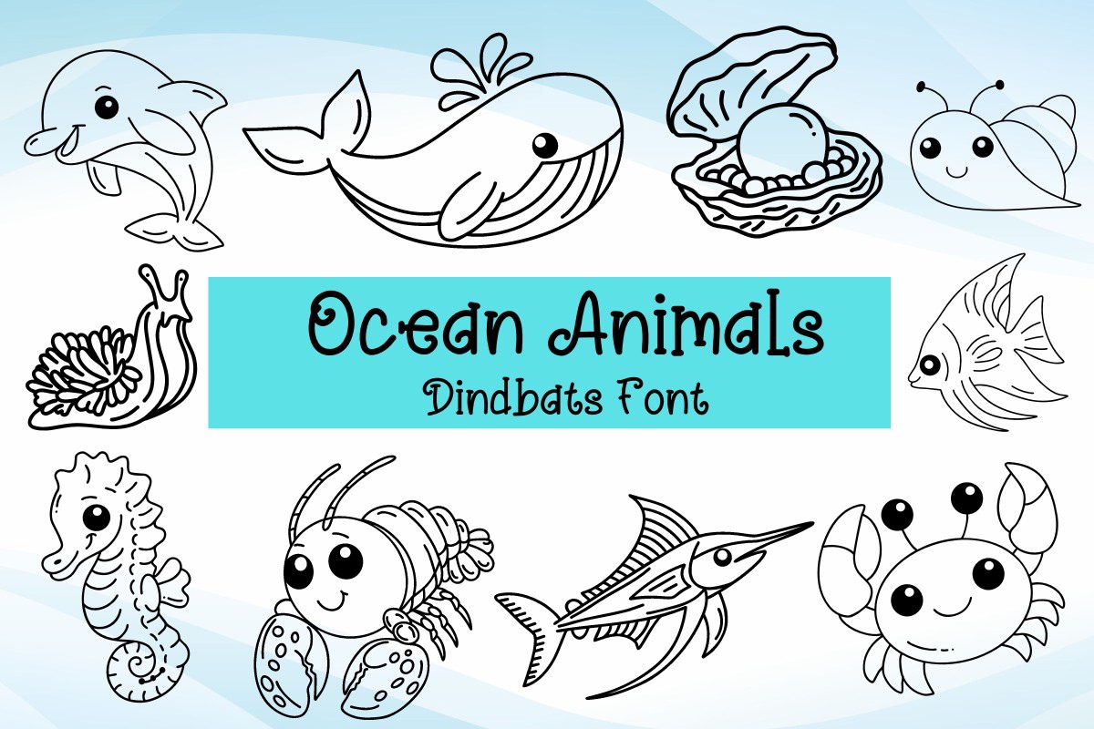 Пример шрифта Ocean Animals Regular