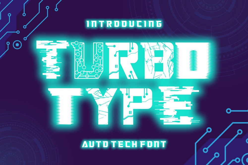 Пример шрифта Turbo Type 2