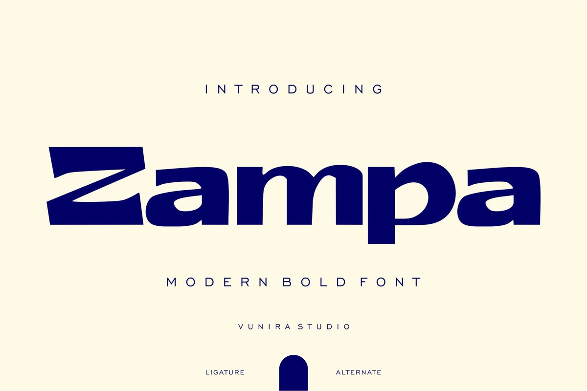 Пример шрифта Zampa Regular