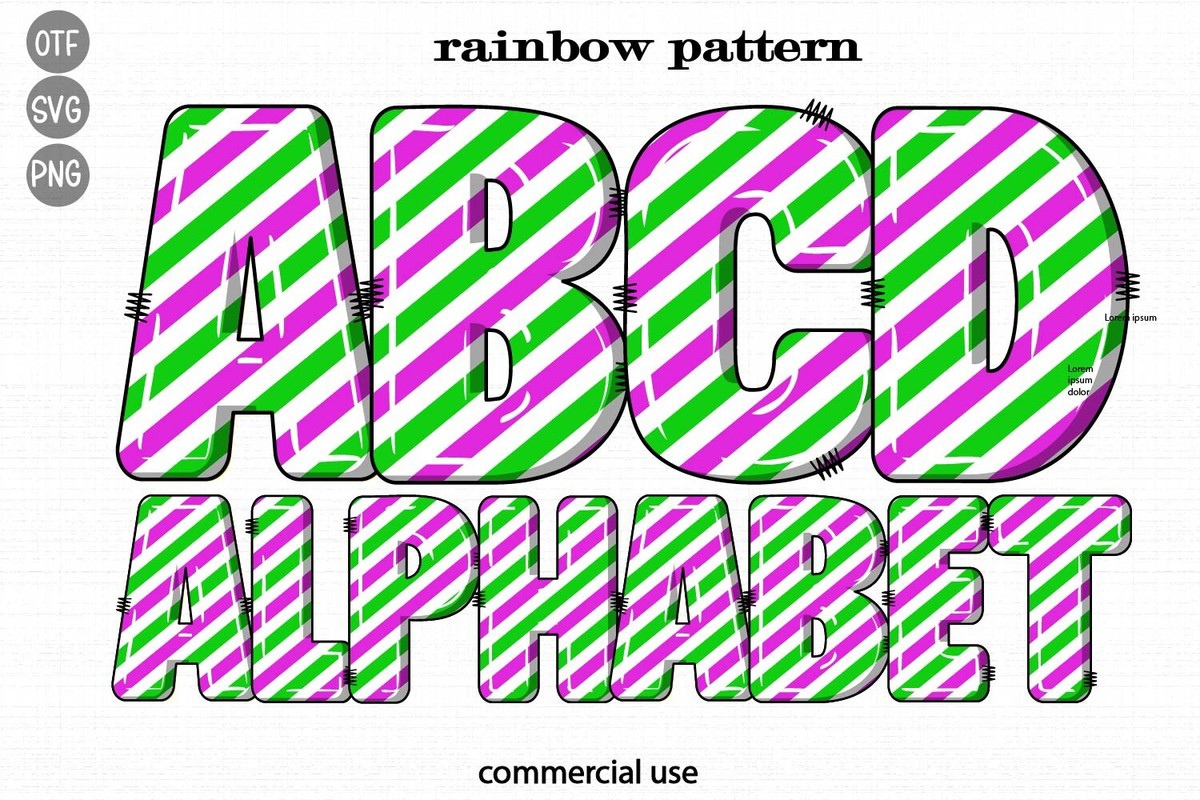 Пример шрифта Rainbow Pattern Regular