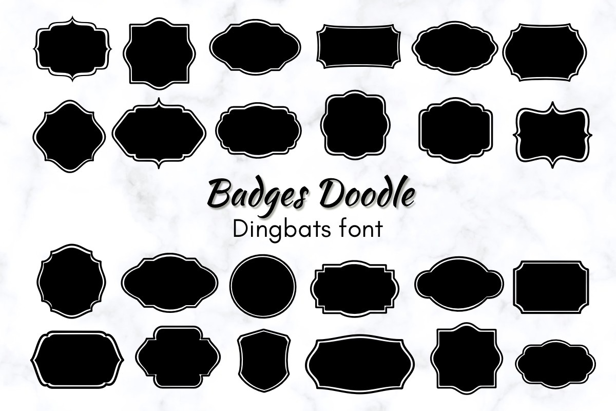 Пример шрифта Badges Doodle