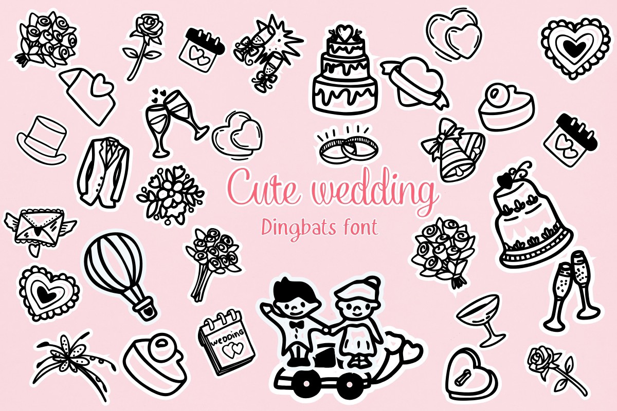 Пример шрифта Cute Wedding Regular