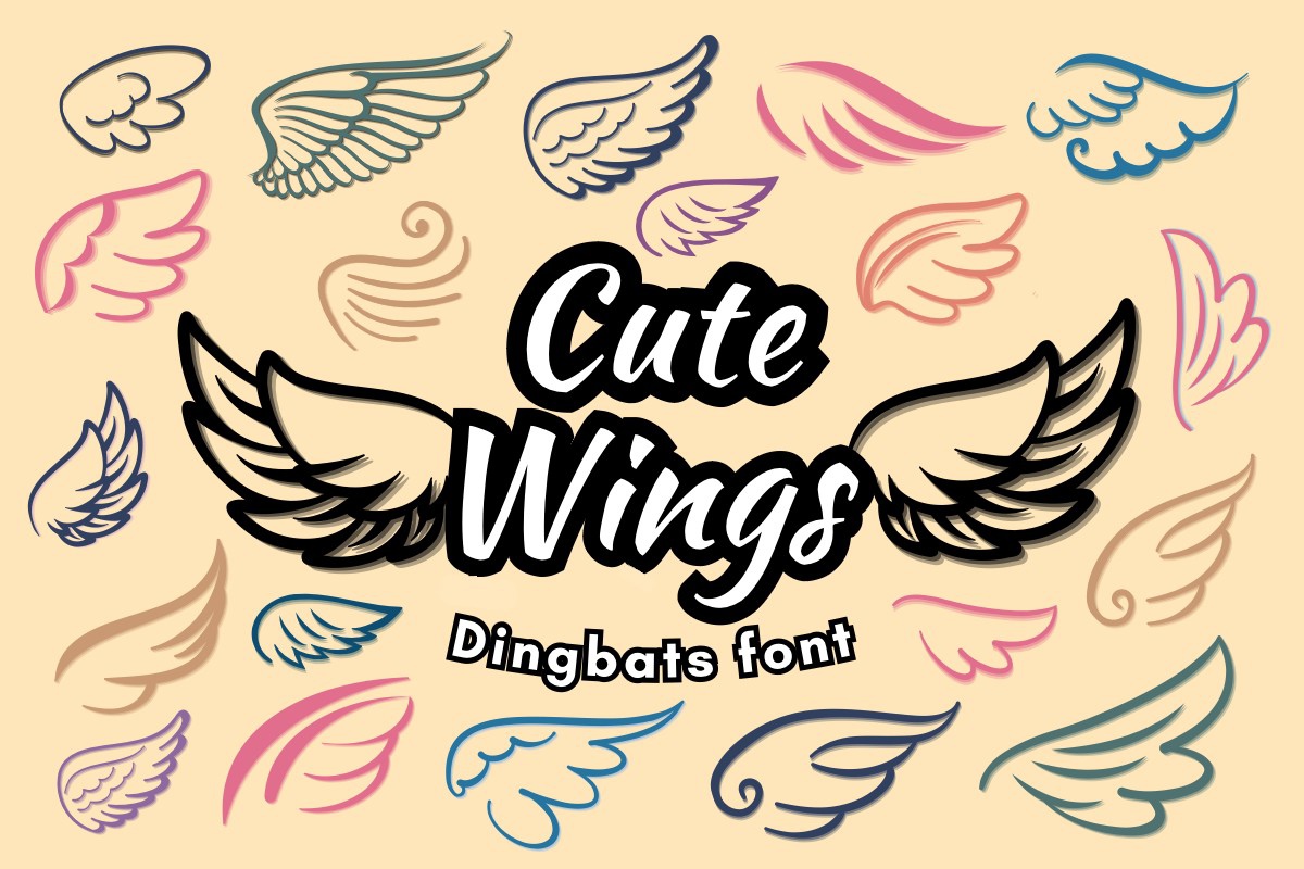 Пример шрифта Cute Wings Regular