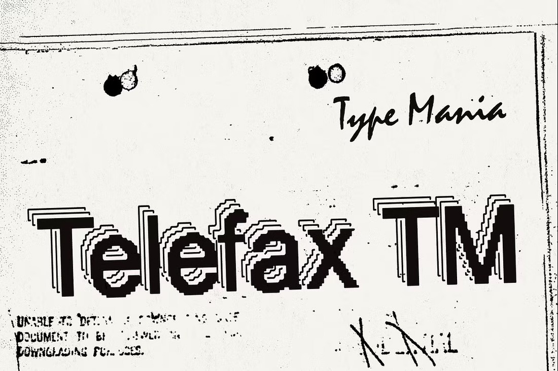 Пример шрифта Telefax TM Regular