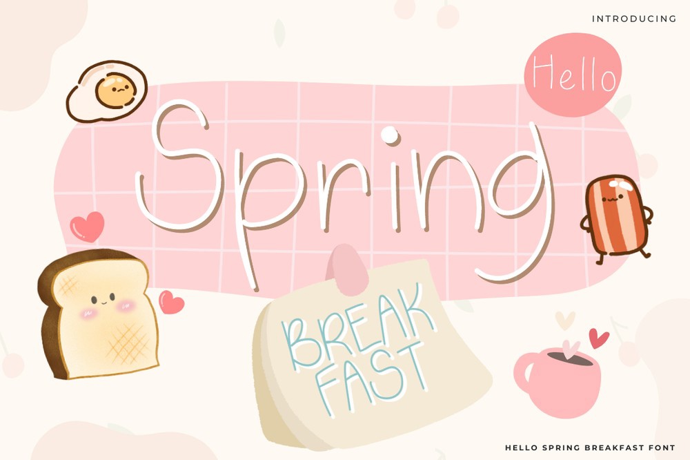 Пример шрифта Hello Spring Breakfast