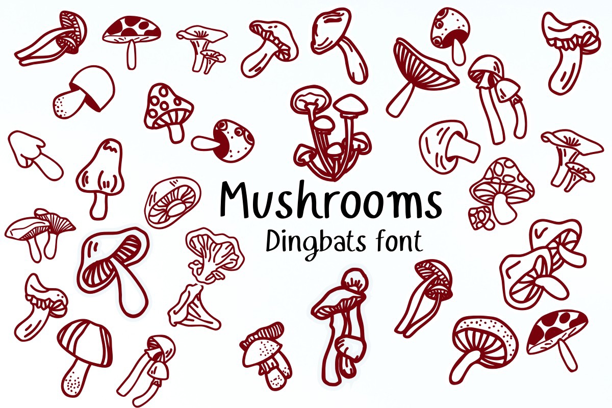 Пример шрифта Mushrooms Regular