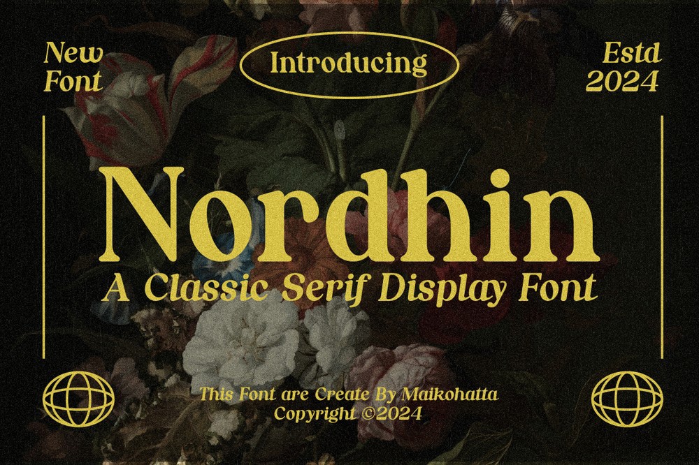 Пример шрифта Nordhin Regular