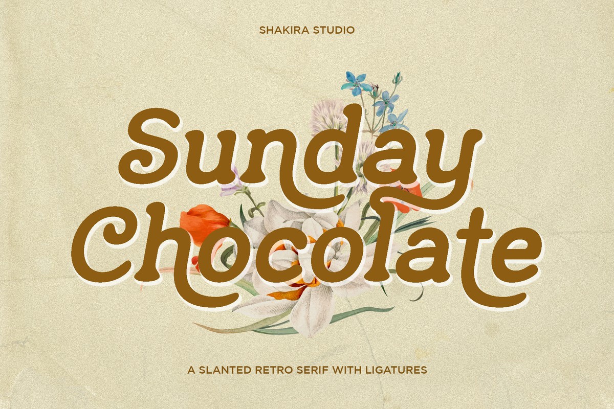 Пример шрифта Sunday Chocolate Regular